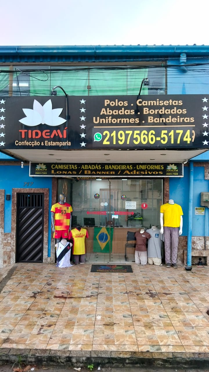 Fachada TIDEMI Confecção e Estamparia em Queimados RJ - Av. Luigi Giobbi